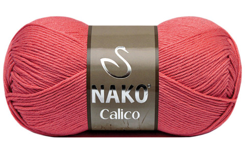 Пряжа Nako Calico 11037 коралловый