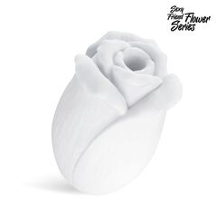Белый нереалистичный мастурбатор в форме бутона цветка White Rose - 