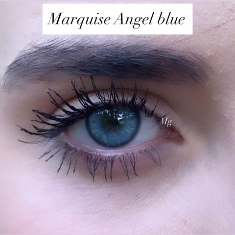 Ярко голубые цветные линзы для светлых и темных глаз / Marquise Angel blue / Голубые цветные линзы /12 месяцев