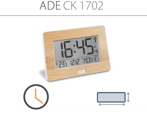 Часы цифровые с будильником ADE CK1702 bamboo