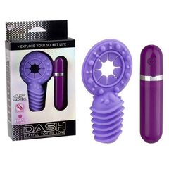 Фиолетовое эрекционное виброкольцо с 10 режимами вибрации Dash - 