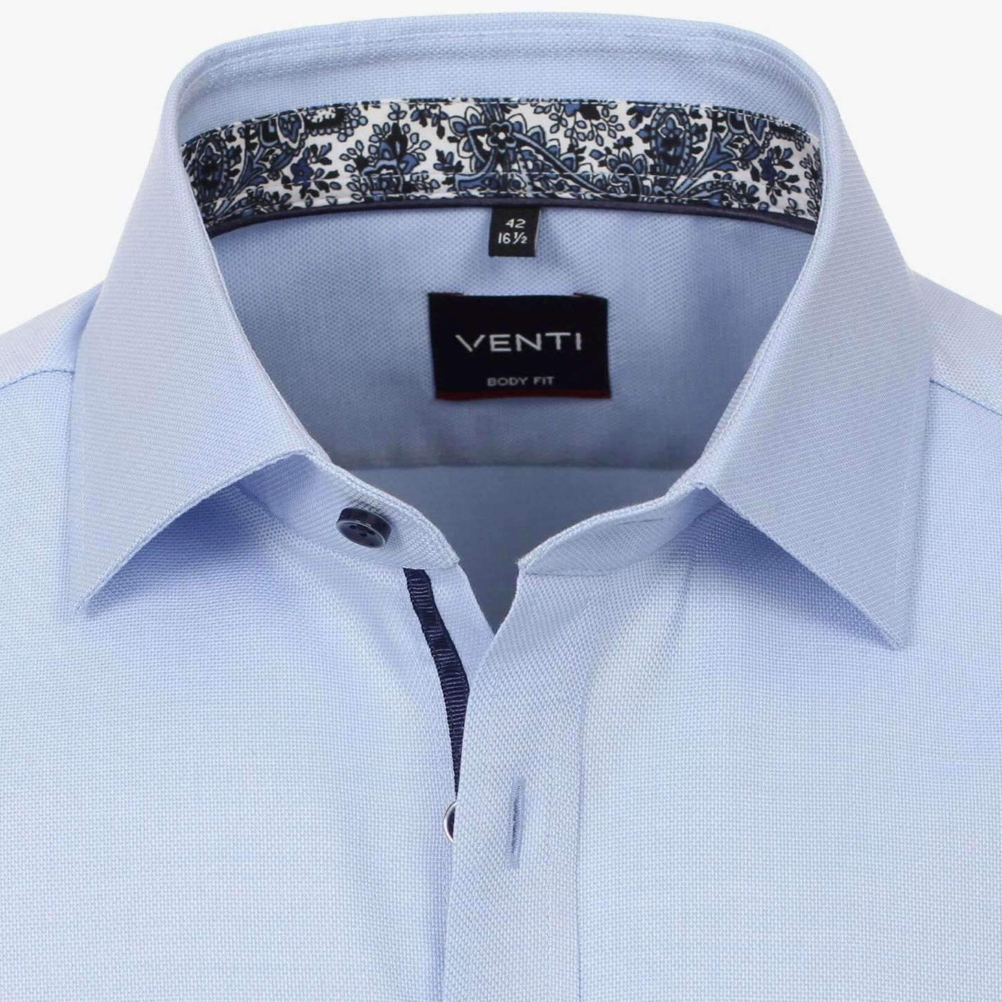 Рубашка Venti Body Fit 103522400-102 из фактурной ткани голубая