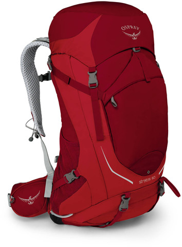 Картинка рюкзак туристический Osprey Stratos 50 Beet Red - 1