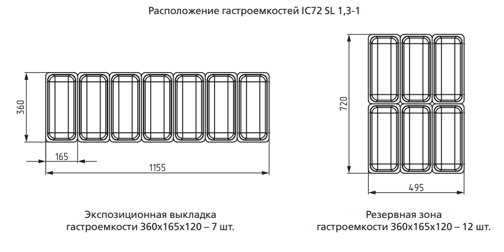 Витрина для мороженого Полюс IC72 SL 1,3-1 9003