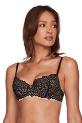 Кружевной бюстгальтер со съемным пуш-ап на косточках ESOTIQ 40341 TROPHY ЧЕРНО-БЕЖ.