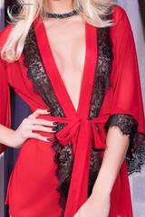 Пеньюар из прозрачного тюля с рукавами 3/4 CHILIROSE 4113 Peignoir