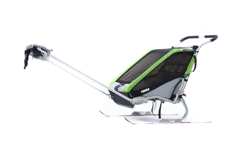 Картинка коляска Thule Chariot Cheetah1 в комплекте с велосцепкая зеленая  - 2