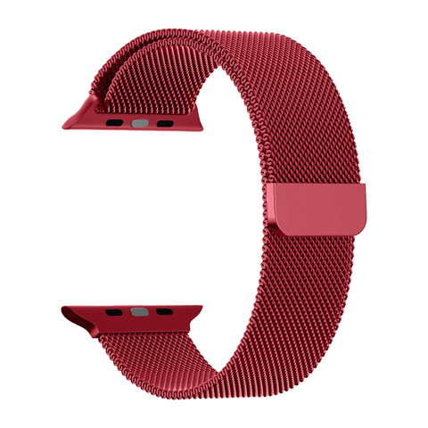 Металлический ремешок Миланская петля Milanese loop 38 мм / 40 мм / 41 мм для Apple Watch (Красный)