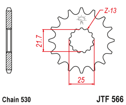28400-16 звезда передняя (ведущая) стальная, 530, AFAM (JTF566.16)