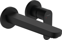 Смеситель для раковины, на 2 отверстия, с донным клапаном, черный Hansgrohe Rebris S 72528670