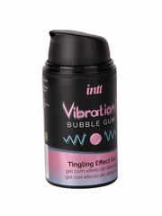 Жидкий интимный гель с эффектом вибрации Vibration! Bubble Gum - 15 мл. - 