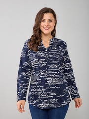 Блузка БЛ-22/тсиний-письмо