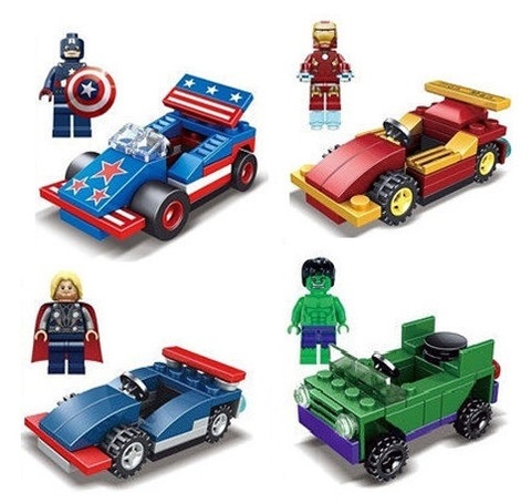 Minifigures Super Heroes Chariot Car Blocks Building Series 04