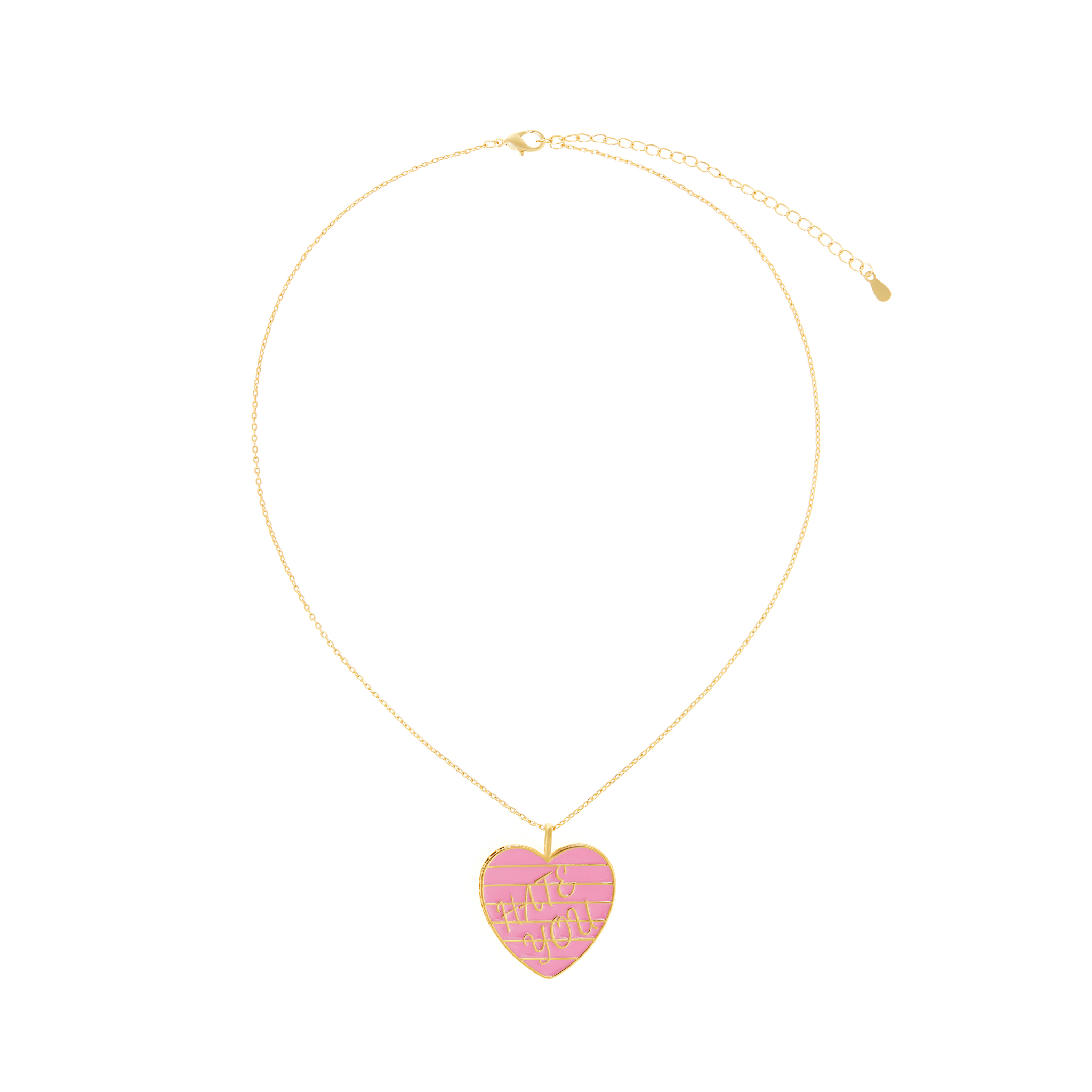 Колье Hate You Necklace - Pink
