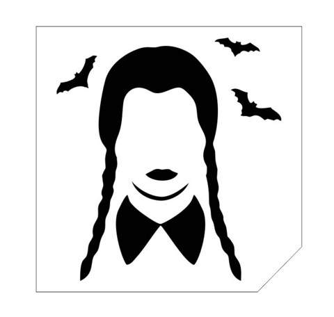 Трафарет для блеск-тату 6*6 уэнсдэй 769P