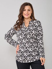 Блузка БЛ-22/черномолочный-лабиринт