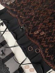 Кружево эластичное черное/люрекс 22 см, Китай