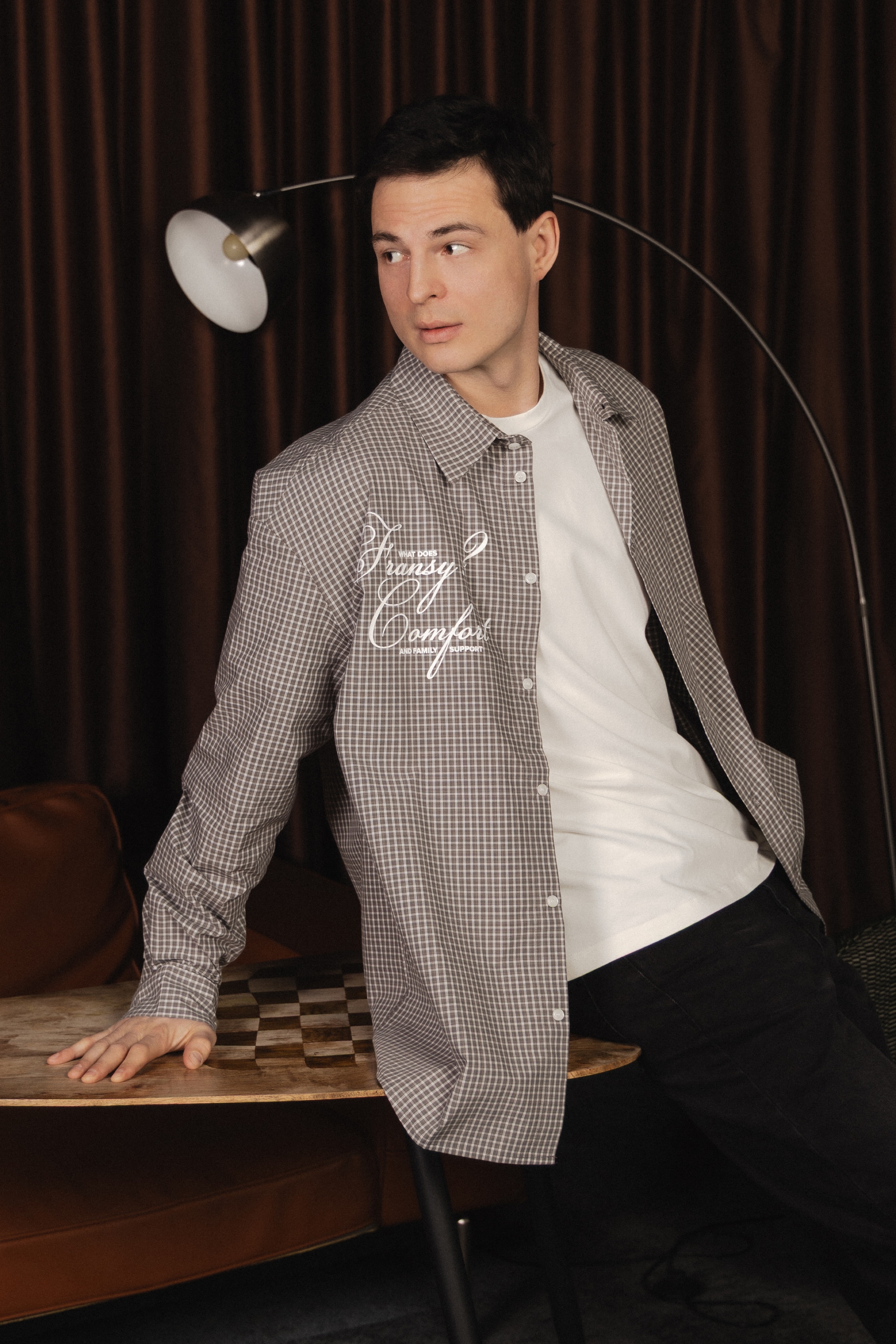 Рубашка мужской, серая