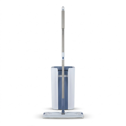 Набор для уборки (Швабра для мытья полов с телескопической ручкой, насадка из микрофибры, ведро с отжимом)