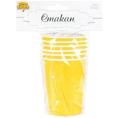 Стакан желтый 250мл 6шт