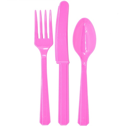 Столовые приборы пласт Bright Pink 24шт