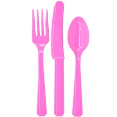 Столовые приборы пласт Bright Pink 24шт