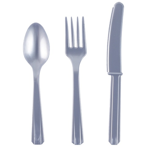 Столовые приборы пласт Silver 24шт