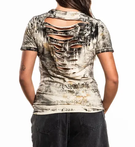 Affliction | Футболка женская Misguided Saint Tee AW30102 сзади