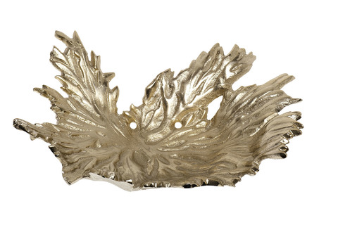 Блюдо декоративное металлическое Garda Decor Лист цвет шампань/хром