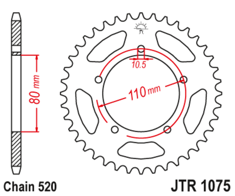 Звезда ведомая JTR1075 36