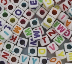 Бусины буквы, р. 7 мм, 50 гр