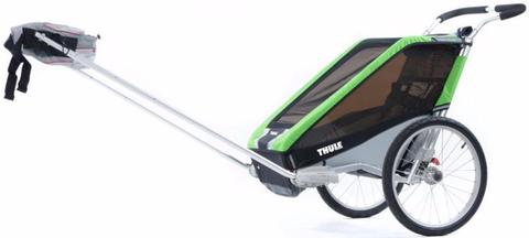 Картинка коляска Thule Chariot Cheetah1 в комплекте с велосцепкая зеленая  - 4