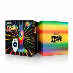 Разноцветная анальная пробка с эффектом римминга Peace & Love Tie-Dye - 15,2 см. - 