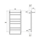 Полотенцесушитель электрический Point PN10158PE П6 500x800 с полкой левый/правый, хром