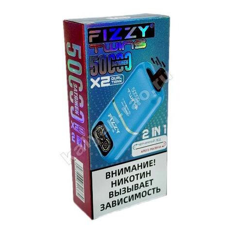 Fizzy Twins 50000 затяжек (2 в 1) - Черничный Лед - Арбуз Малина