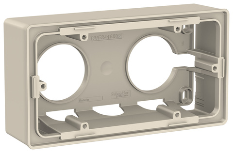Подъемная коробка для открытой установки на 2 поста. Цвет Бежевый. Schneider Electric Unica New. NU800244