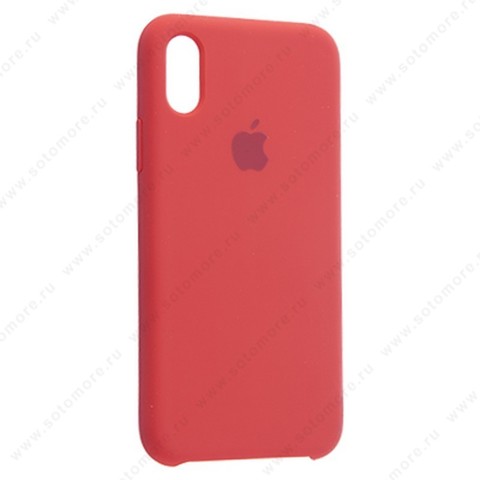 Накладка Silicone Case для Apple iPhone XS красный