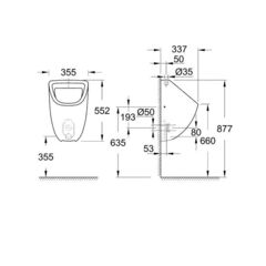Писсуар GROHE Bau Ceramic, верхний подвод, альпин-белый 39439000