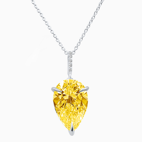 Серебряный кулон с желтой подвеской (Fancy Yellow)
