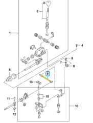 ТЯГА МЕХАНИЗМА ПЕРЕКЛЮЧЕНИЯ КПП (С 2 ПЛАСТ НАКОНЕЧН) NEXIA, LANOS, CHANCE, LACETTI, AVEO, ESP
