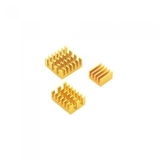 RA539 Набор радиаторов ACD Gold 3 in 1 Heat Sink Set Aluminum (15x10x5мм, 14x14x6мм и 8.8x8.8x5мм) for Raspberry Pi 4B комплект из 3шт