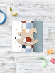 Сет из 3х пелёнок Mjölk Шахматы/Baby Blue/Ночное небо