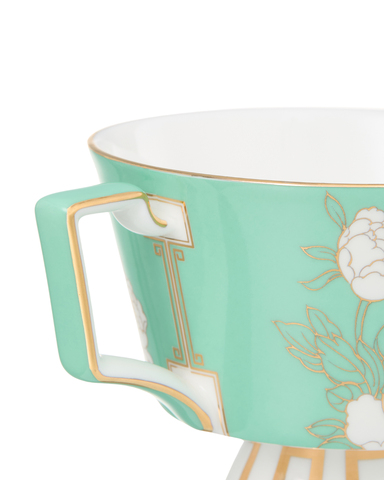 Чашка чайная с блюдцем 240мл Decor de table Винтаж Магнолия мятная