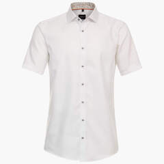 Сорочка мужская Venti Modern Fit 644251000-000 белая из фактурной ткани, короткий рукав