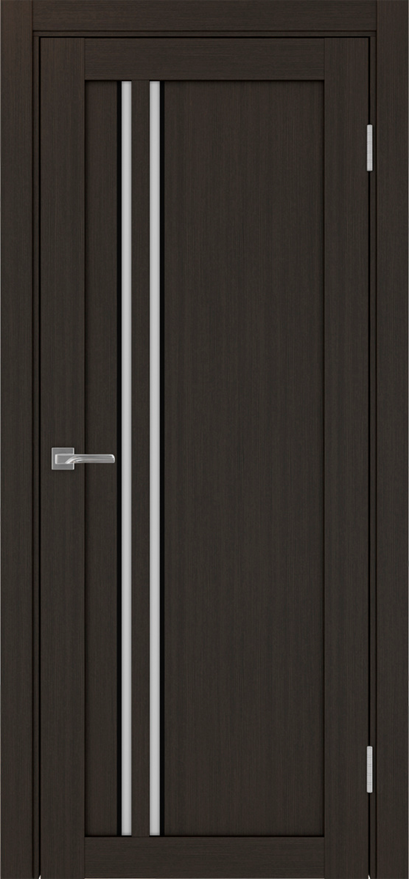 Дверь межкомнатная Оптима Порте Турин 525.121 АПС молдинг SB, цвет венге, экошпон, стекло мателюкс