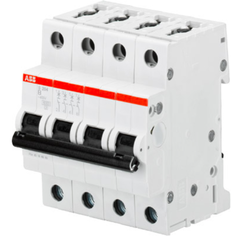 Автоматический выключатель 4-полюсный 50 А, тип B, 6 кА S204 B50. ABB. 2CDS254001R0505