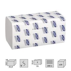 Полотенца бумажные листовые Luscan Professional V-сложения 2-слойные 20 пачек по 200 листов (H3)