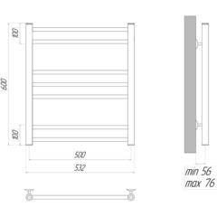 Полотенцесушитель электрический Lemark Ursus - LM72607E (П7 500x600), левый/правый