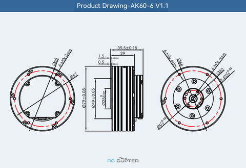 Мотор для робототехники T-Motor AK60-6 KV140