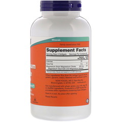 Now Foods, Цитрат магния, 180 таблеток из бычьего желатина
